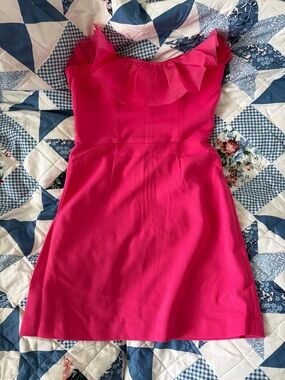 French connection raspberry sorbet whisper organza strapless Dress size 2 nwt